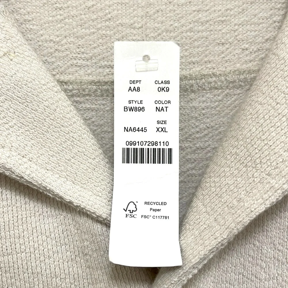 NWT J.Crew Textured Camp Collar Sweater Tee in Natural